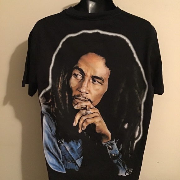 😎BOB MARLEY, Shoe Palace , unisex, size large, great art, new cond. distressed - Picture 1 of 4